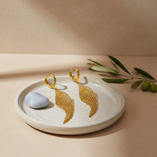 Gold Leaf Drop Earrings