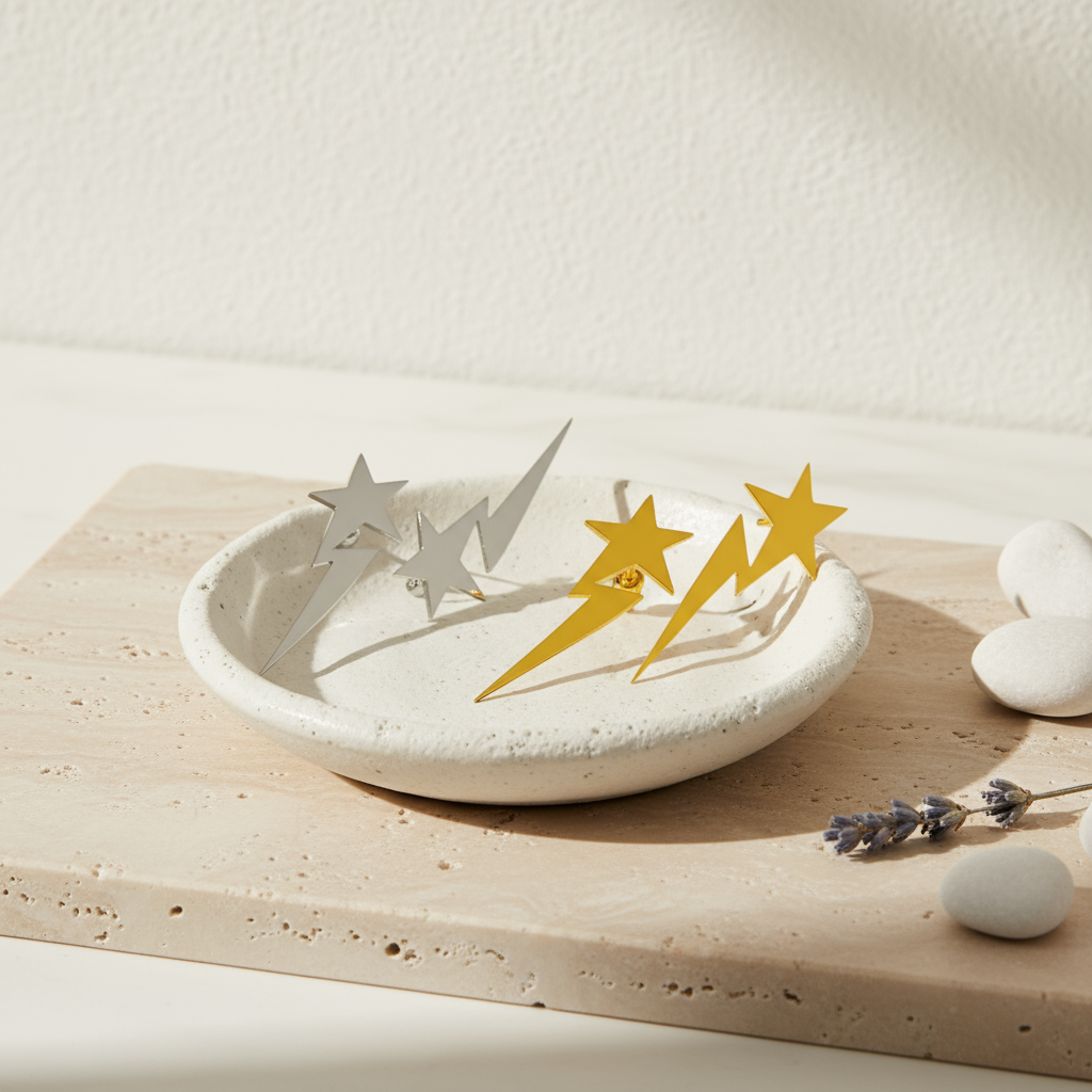 Shooting Star studs - silver