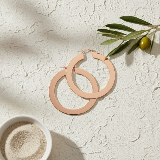 Koko Flat Hoop - Rose Gold