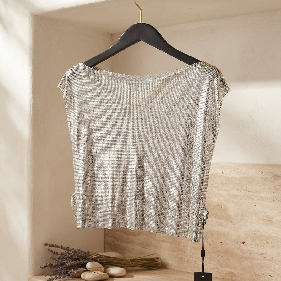Glow-mesh Sleeveless - Silver