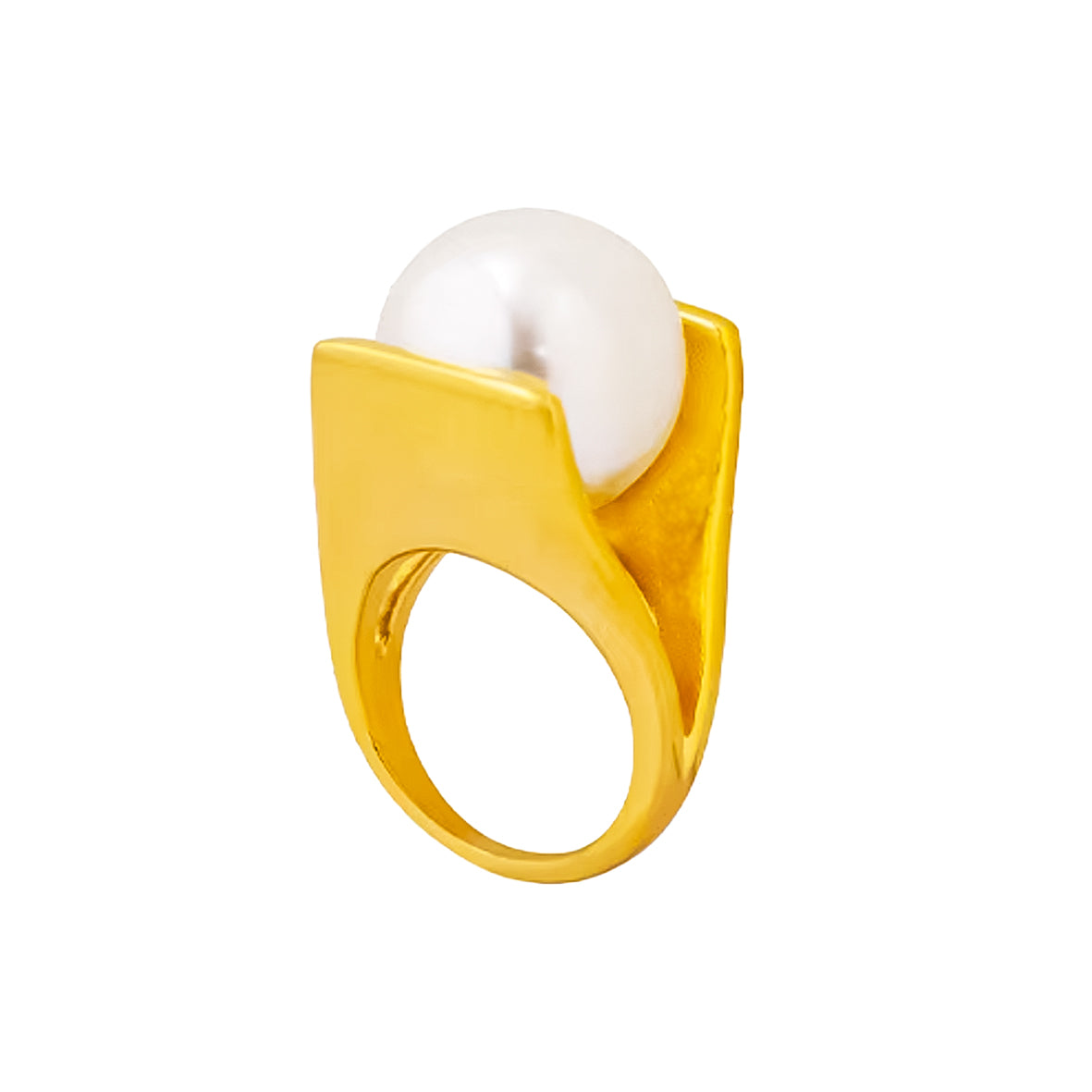 Elevated Pearl ring - gold