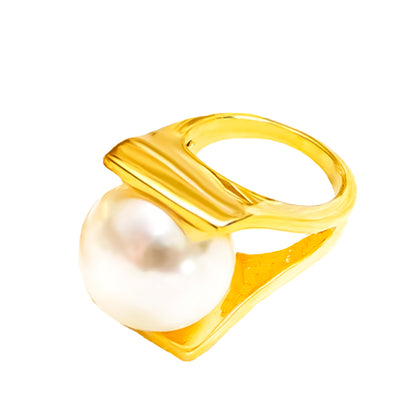 Elevated Pearl ring - gold